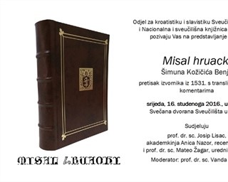 Predstavljanje knjige "Misal hruacki" Šimuna Kožičića Benje